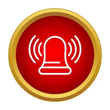 Red bell notification icon representing alert warning Stock Illustration