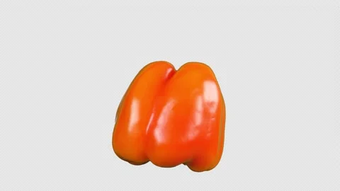 Red bell pepper (alpha channel) Stock Footage 235826173