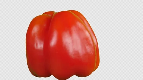 Red bell pepper (alpha channel) Stock Footage 235826486