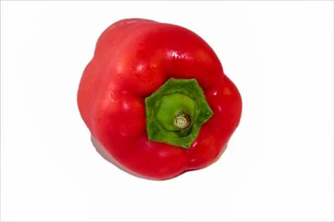 Red bell pepper, also known as Capsicum annuum L. Isolated image on a white b Stock Photos
