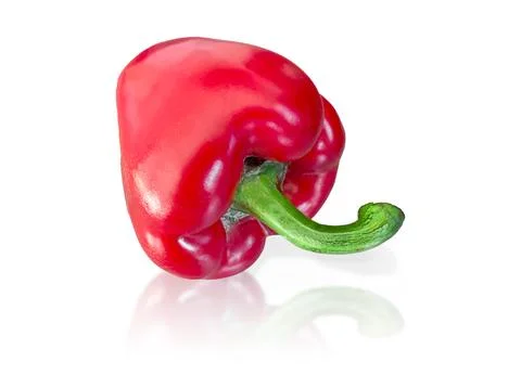 Red bell pepper Capsicum annuum isolated on white background as healthy foo.. 스톡 사진