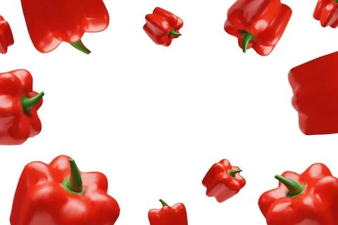 Red bell pepper frame Stock Illustration