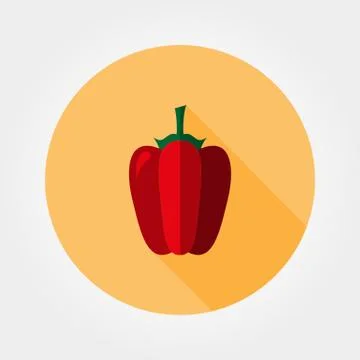 Red bell pepper. Icon Stock Illustration