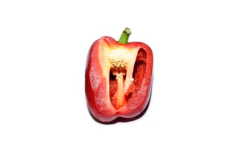 Red bell pepper isolated on white background Stock Photos