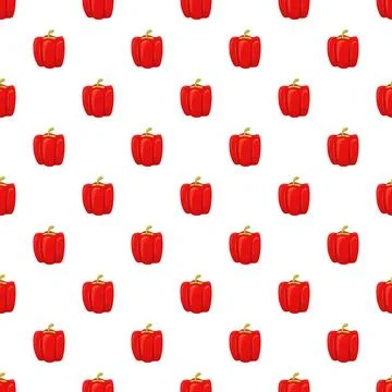 Red bell pepper repeating pattern seamless background Stock Illustration