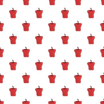 Red bell pepper repeating pattern seamless background Stock Illustration
