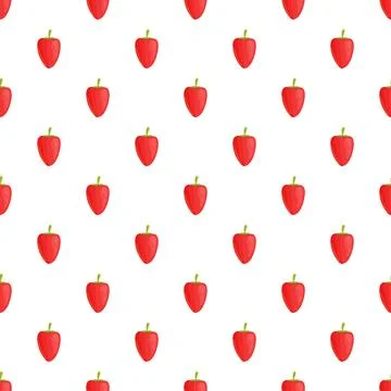 Red bell pepper repeating pattern seamless textured background Stock Illustration