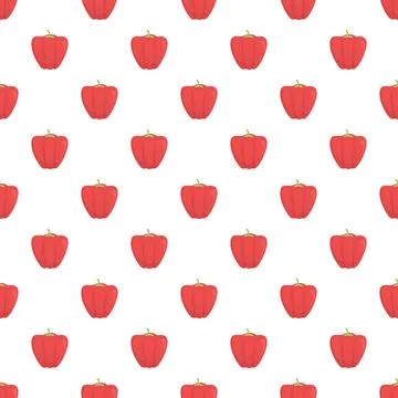 Red bell pepper repeating pattern seamless background Illustrazione stock
