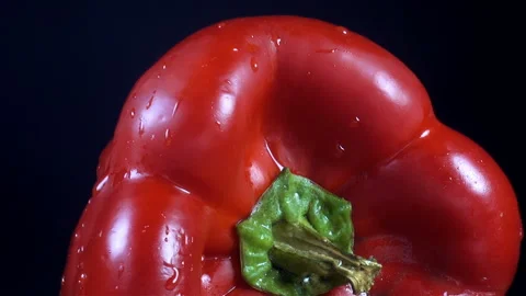 Red bell pepper rotates close up Stock Footage 140472411