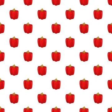 Red bell pepper seamless pattern background illustration Stock Illustration