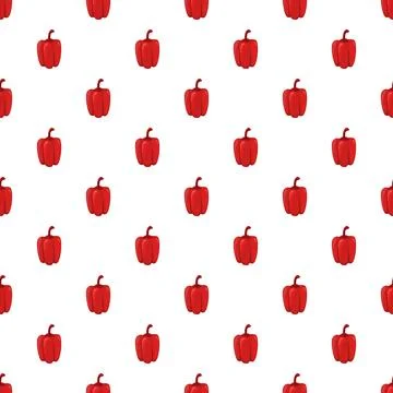 Red bell pepper seamless pattern illustrating healthy fresh food Illustrazione stock