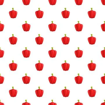 Red bell pepper seamless pattern illustrating healthy eating Illustrazione stock