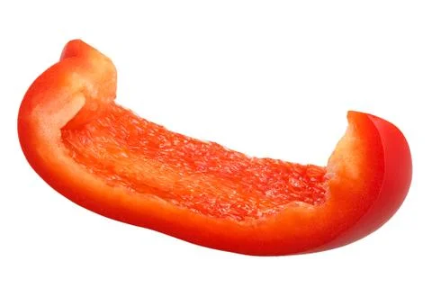 Red bell pepper slice c. annuum, paths Stock Photos