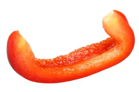 Red bell pepper slice c. annuum, paths Stock Photos
