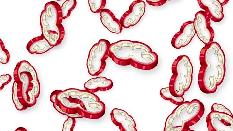 Red Bell Pepper Slices Falling Against a Plain White Background Stock Footage 343471923