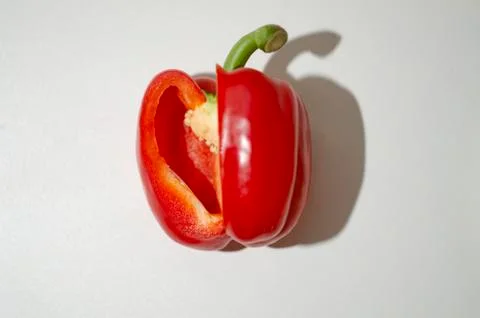 Red bell pepper on the table 写真素材