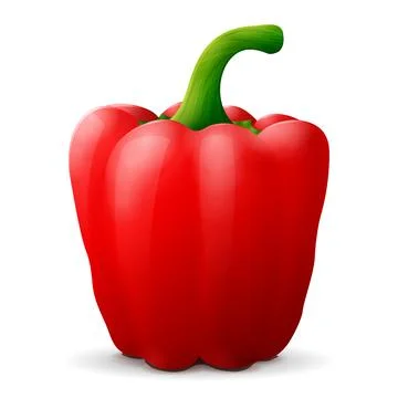 Red bell pepper with tail close up Illustrazione stock