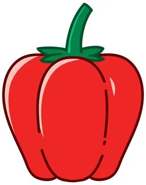 Red Bell Pepper Vector Illustration on White Background Stock Illustration