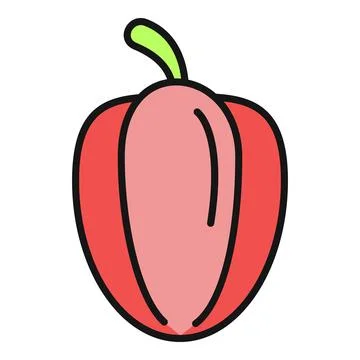 Red bell pepper vegetable icon illustrating healthy food Stock Illustration
