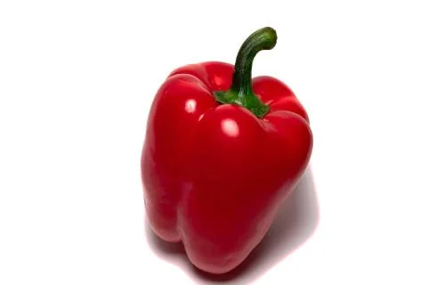 Red bell pepper on white background Stock Photos