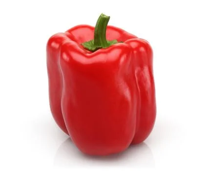 Red bell pepper on white background Stock Photos
