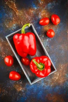 Red bell peppers Stock Photos