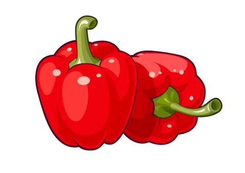 Red bell peppers vector illustration, Eps10 Isolated white background Stock-Illustration