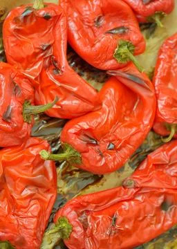 Red bell roasting in the oven Free Stock Photos