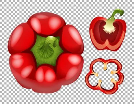 Red bellpepper on transparent background Stock Illustration