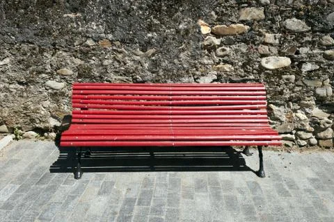 Red bench front. Stock Photos