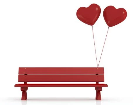 Red bench of lovers Stock Illustration