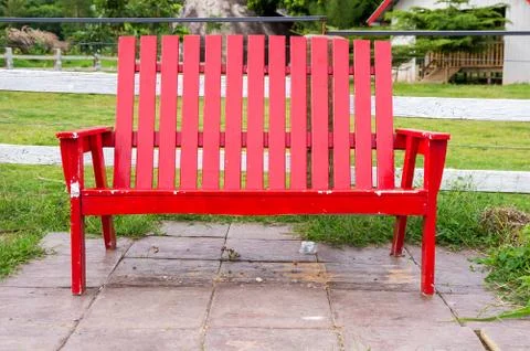 Red bench Stock Photos