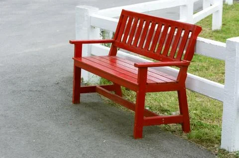 Red bench Stock Photos
