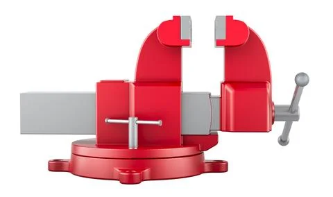 Red Bench Vise, 3D rendering Stock Illustration