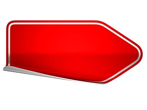 Red  bent badge or label on white Stock Illustration