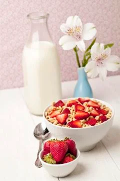 Red berries cereal Stock Photos