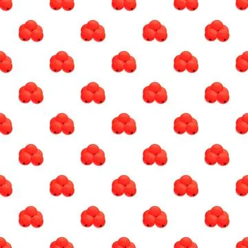 Red berries repeating pattern for seamless background Stock Illustration
