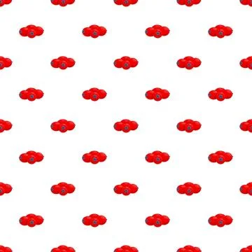 Red berries seamless pattern for food background Stock Illustration