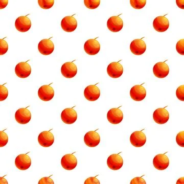 Red berries seamless pattern illustration on white background Stock Illustration