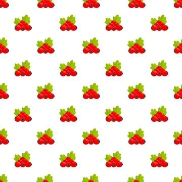 Red berries seamless pattern on white background Illustrazione stock
