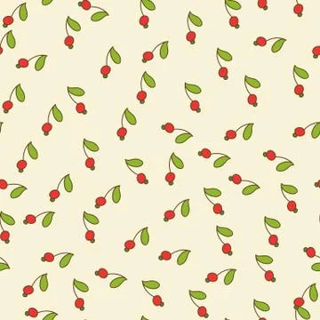 Red berry and green leaf Stock Illustration