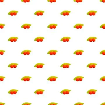 Red berry illustration background repeating seamless pattern イラスト素材