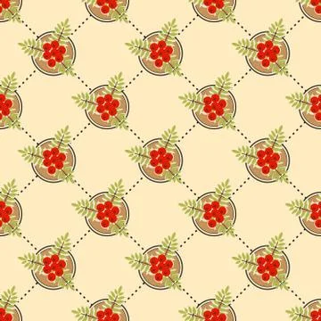 Red berry pattern Stock Illustration