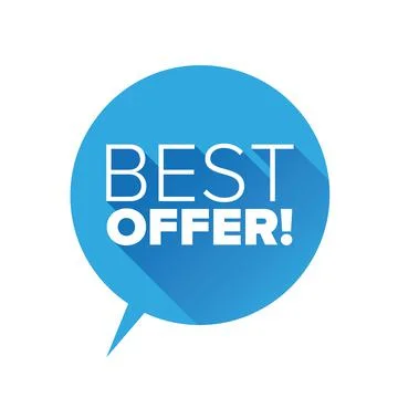 Red Best offer flat design vector Stock Illustration