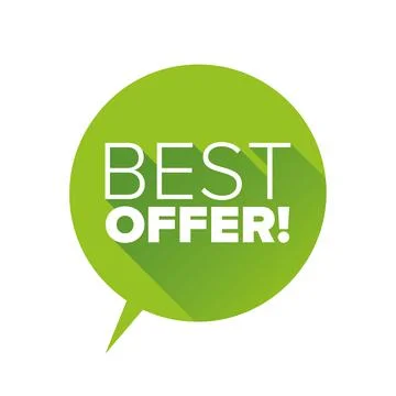 Red Best offer flat design vector Illustrazione stock