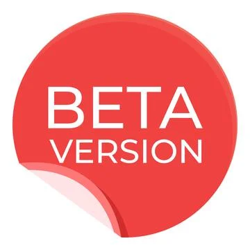 Red beta version icon cartoon vector. Digital program Stock Illustration