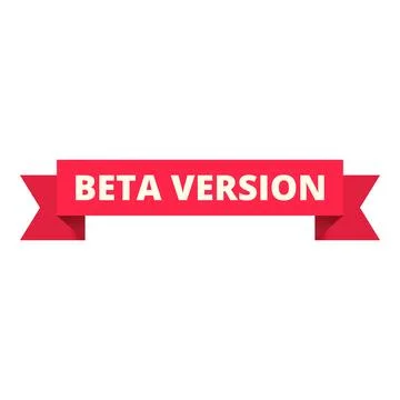 Red beta version icon cartoon vector. Online computer Stock Illustration