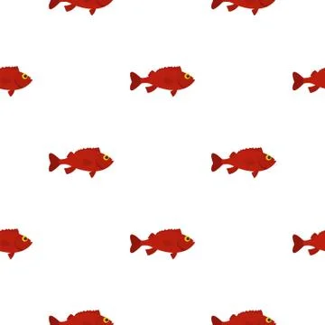Red betta fish pattern seamless Illustrazione stock