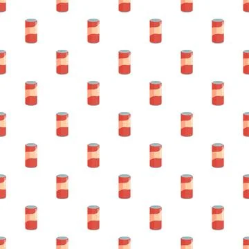 Red beverage cans creating a seamless pattern background Stock Illustration