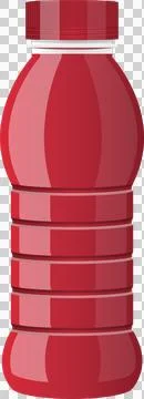 Red beverage container with stacked middle sections against a black backgroun Stock Illustration